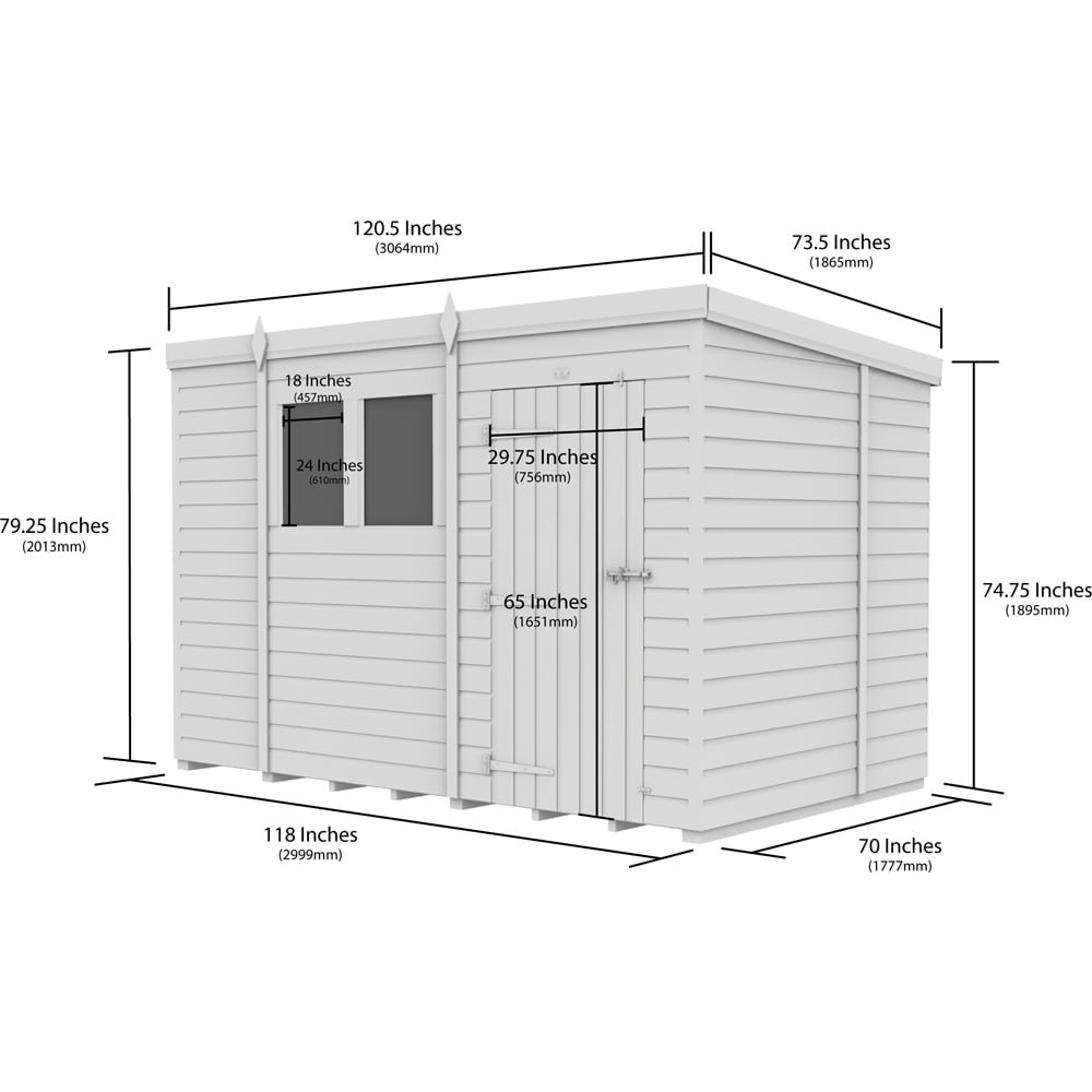 DIY Sheds 10 x 6ft Tongue and Groove Timber Pent Garden Shed Image 9