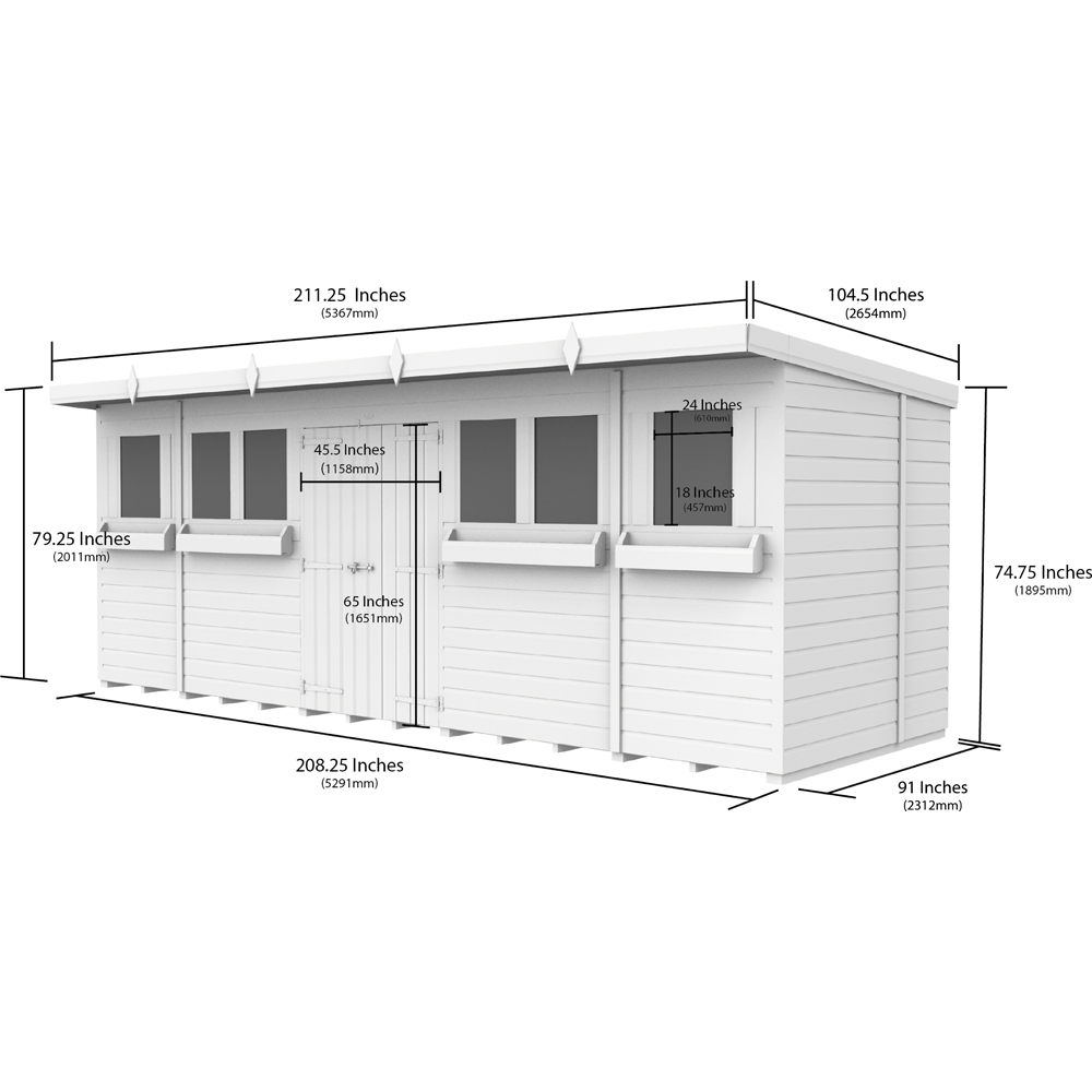 DIY Sheds 18 x 8ft Tongue and Groove Timber Pent Summer Garden Shed Image 8