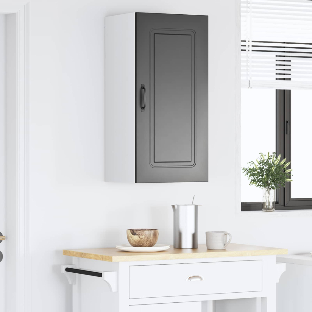 vidaXL Kalmar Single Door Black Wall Kitchen Cabinet Image 9