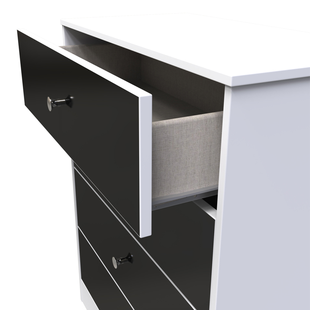 Crowndale Worcester 4 Drawer Matt Black and White Chest of Drawers Ready Assembled Image 5