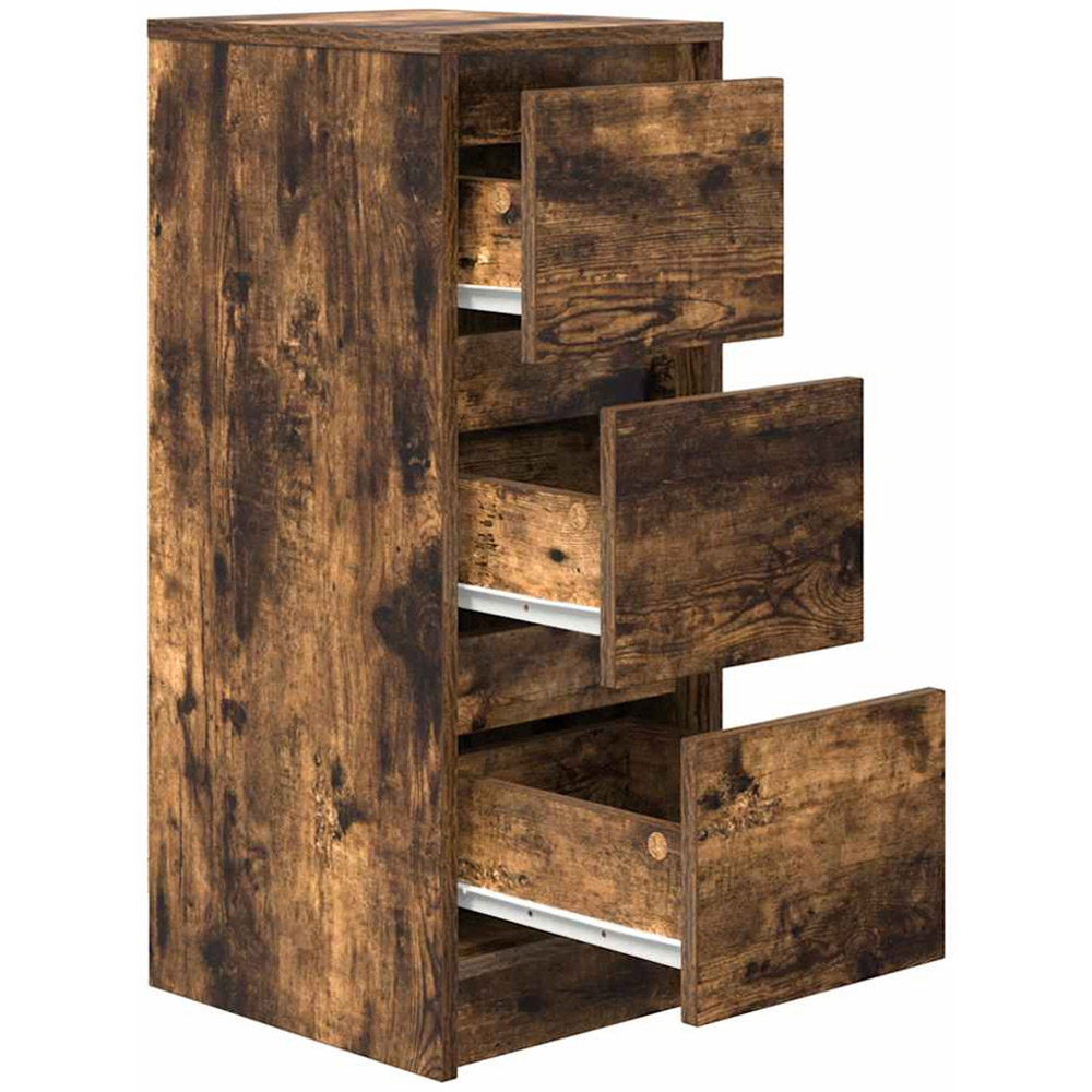vidaXL 3 Drawer Smoked Oak Sideboard Image 5