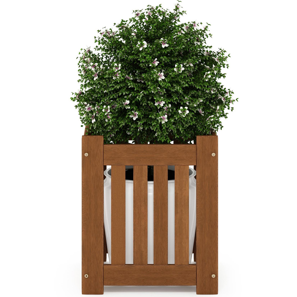 Walplus Teak Oil Hardwood Outdoor Planter Box 45 x 40cm Image 5
