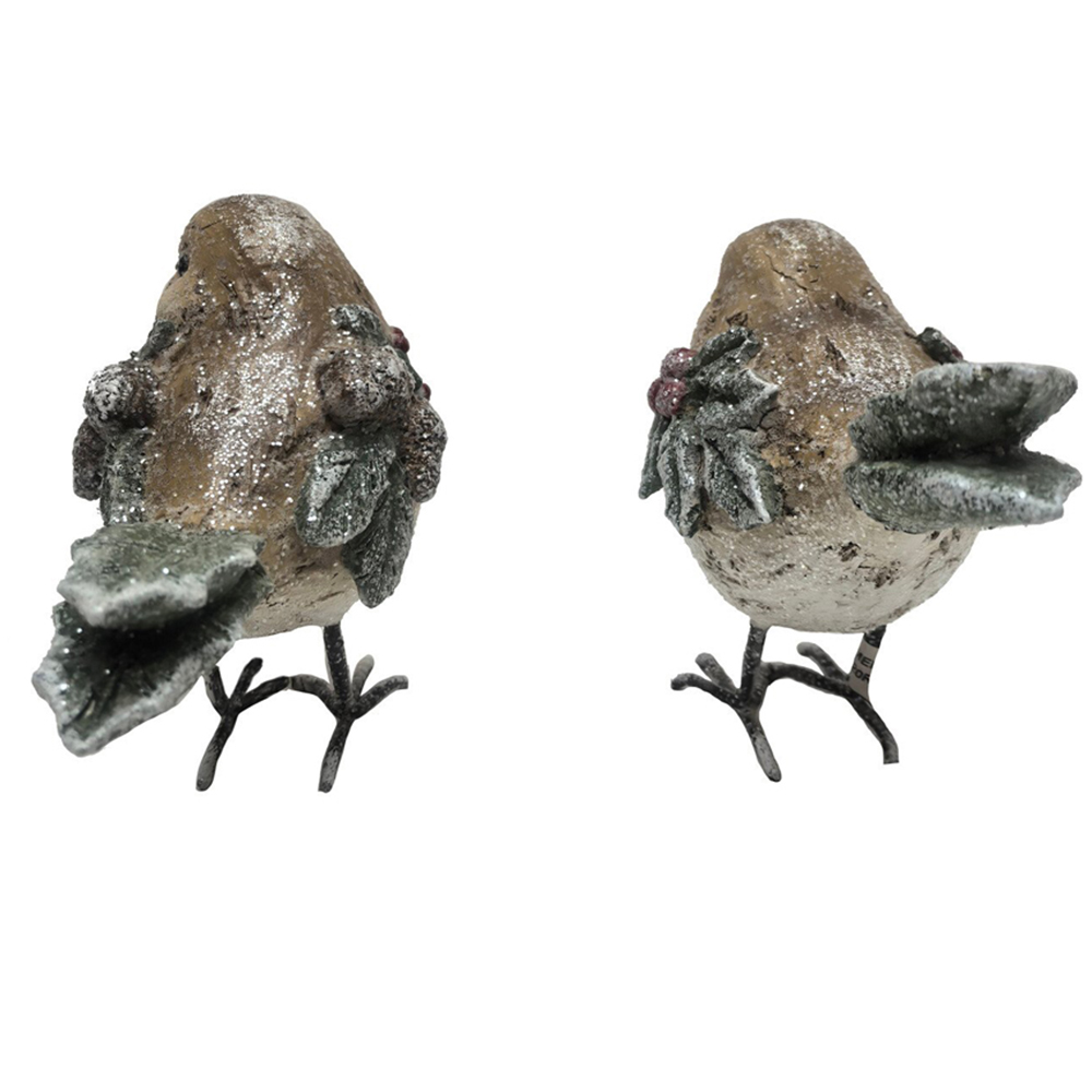 Rustic Robin Ornament Brown Image 9