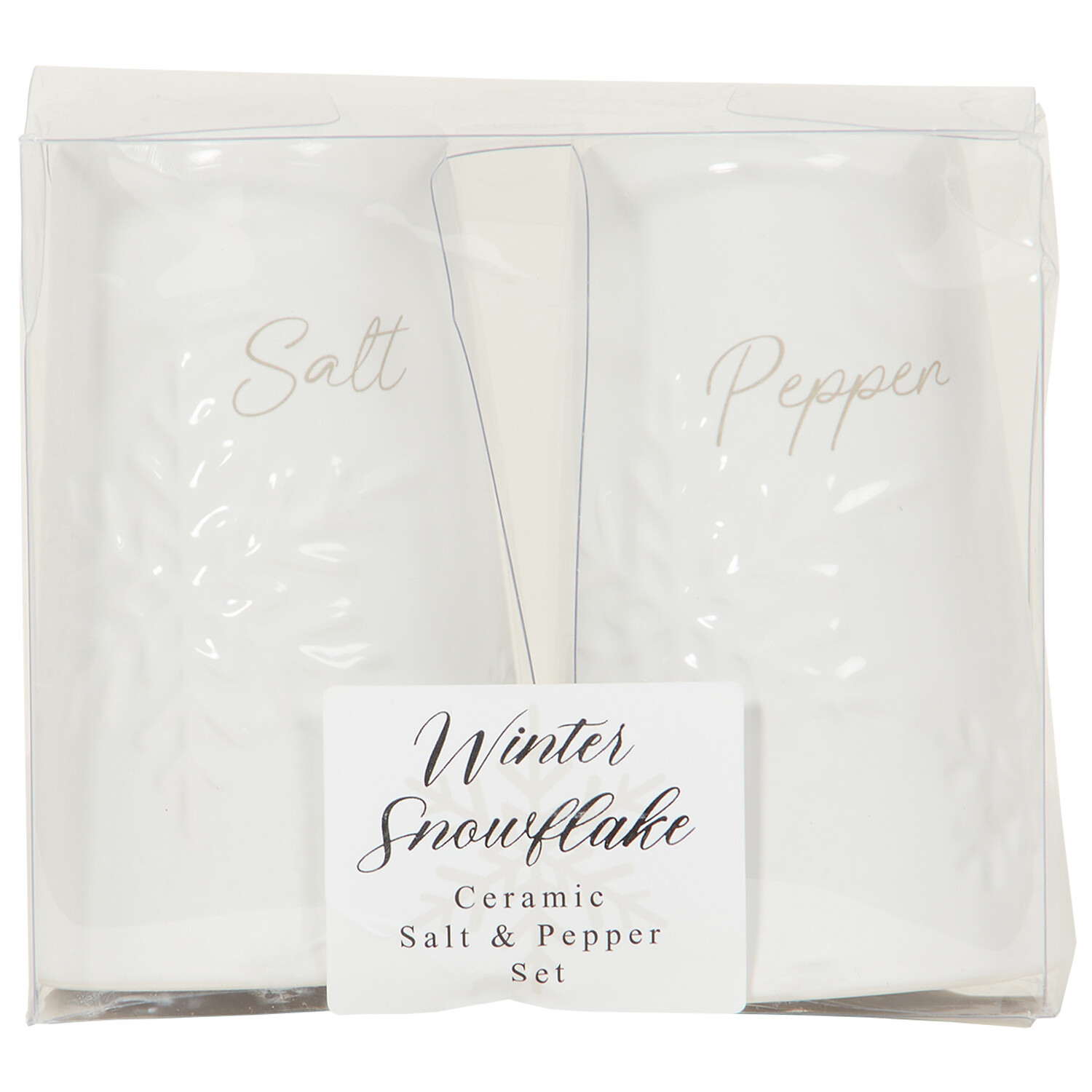 Winter Snowflake Salt and Pepper Shaker Set - White Image 1