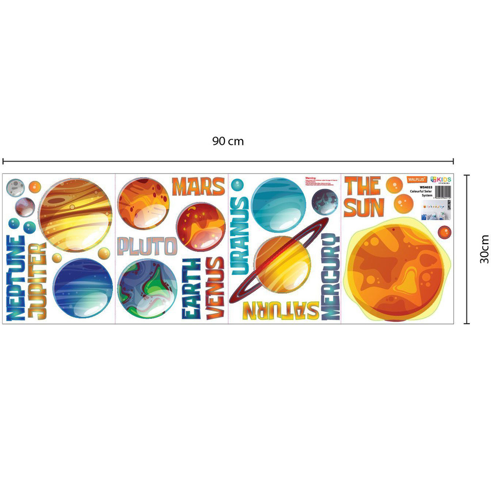 Walplus Colourful Solar System Kids Bedroom Wall Stickers Image 5
