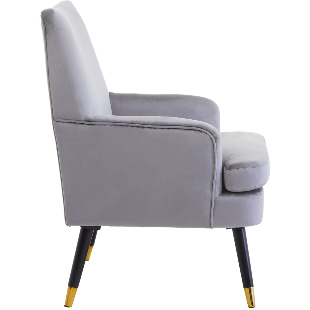 Premier Housewares Loretta Grey Velvet Accent Chair Image 3