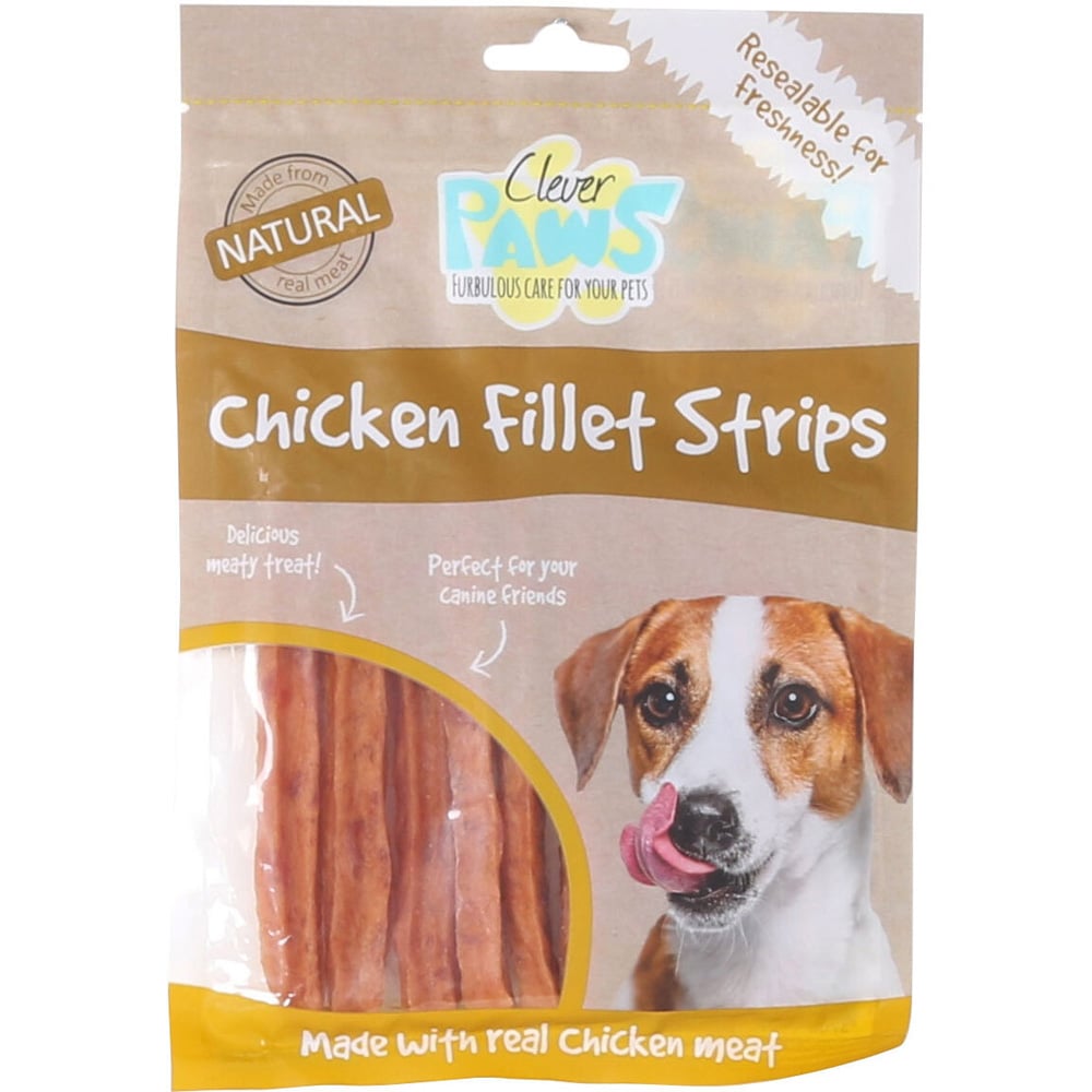 Clever Paws Chicken Fillet Strips Dog Treat 80g Image