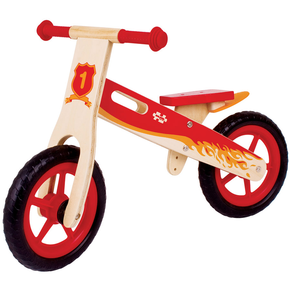 Bigjigs Toys Wooden Balance Bike Red Image 1