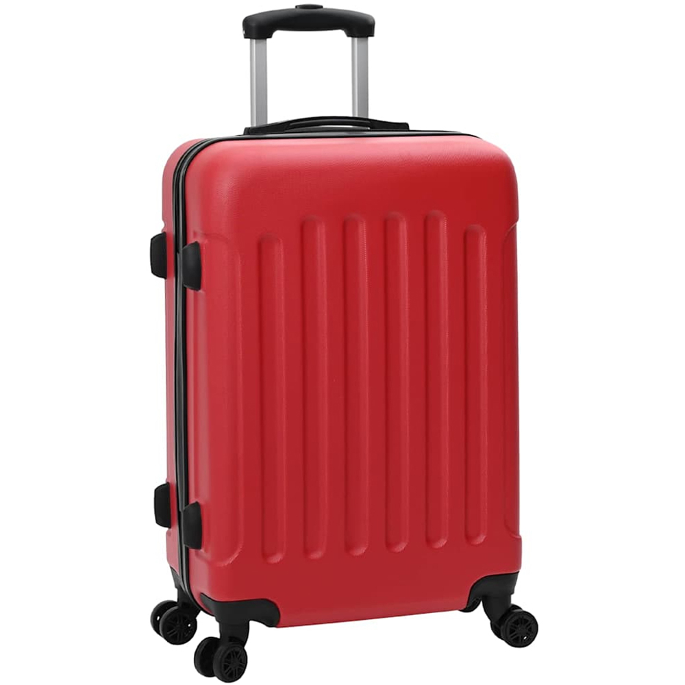 vidaXL Set of 3 Red ABS Suitcases with Wheels Image 2