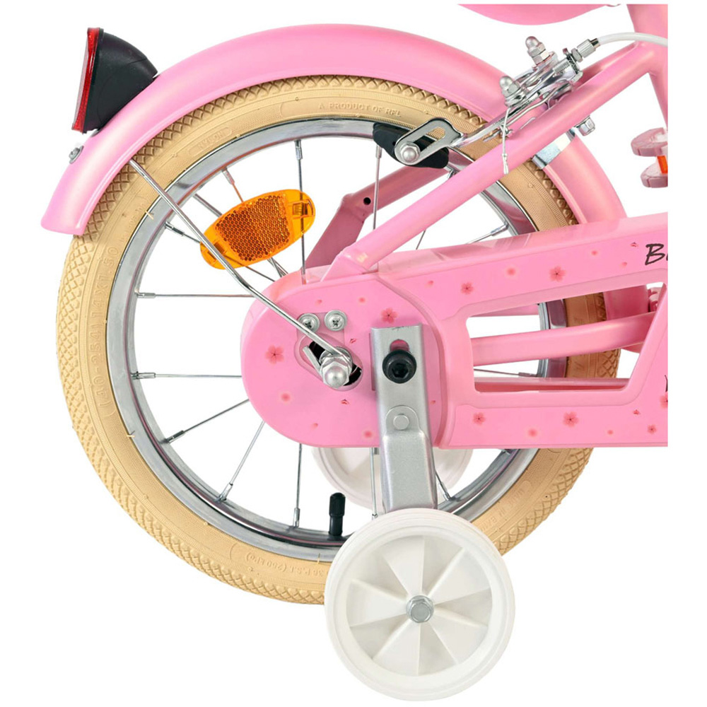 Volare Blossom Kids 14 inch Pink Bike with Stabilisers Doll Seat and Basket Image 7