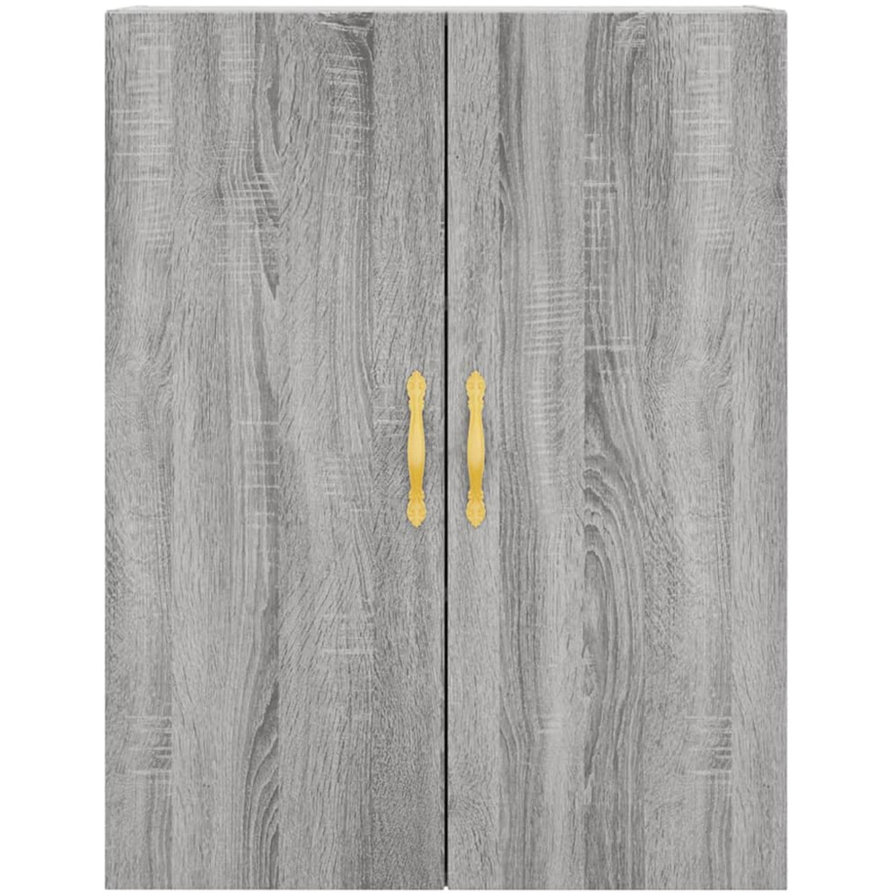 vidaXL 4 Door Grey Highboard with Gold Handle Image 6