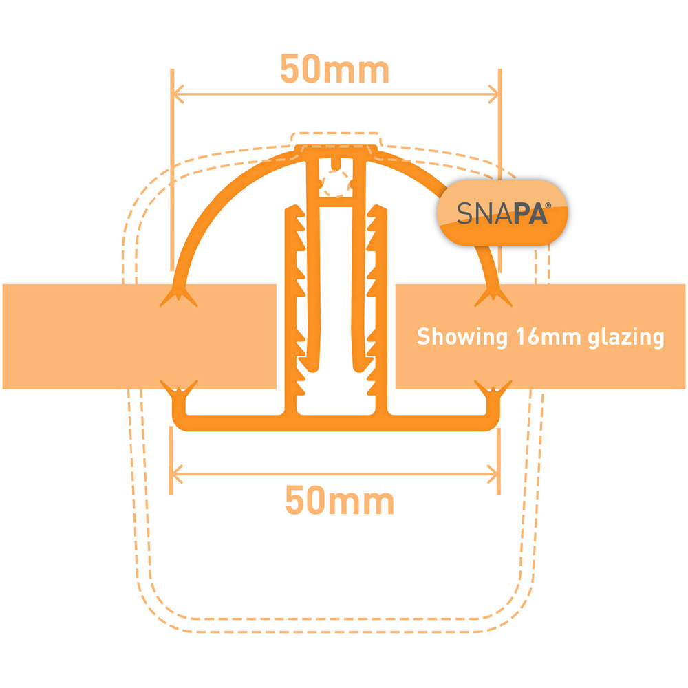 Snapa White Lean-to Glazing Bar 4m Image 4