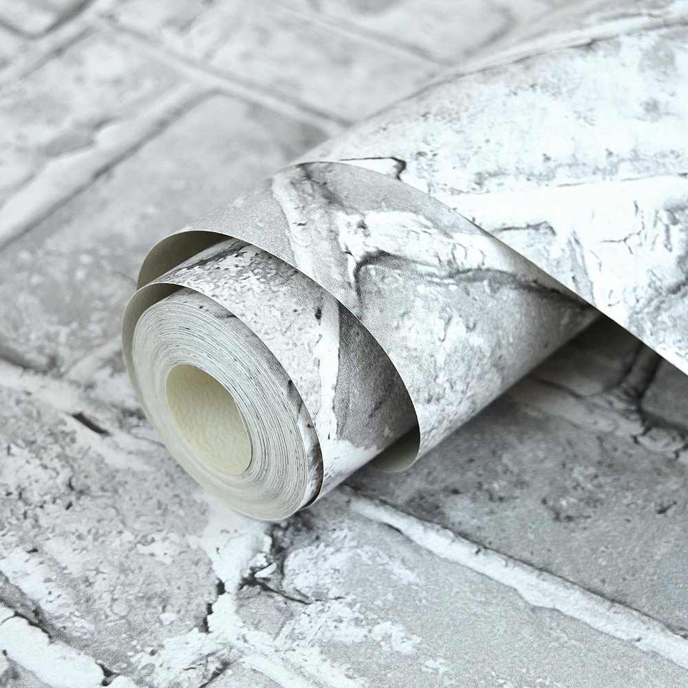 Muriva Herringbone Brick Grey Wallpaper Image 2