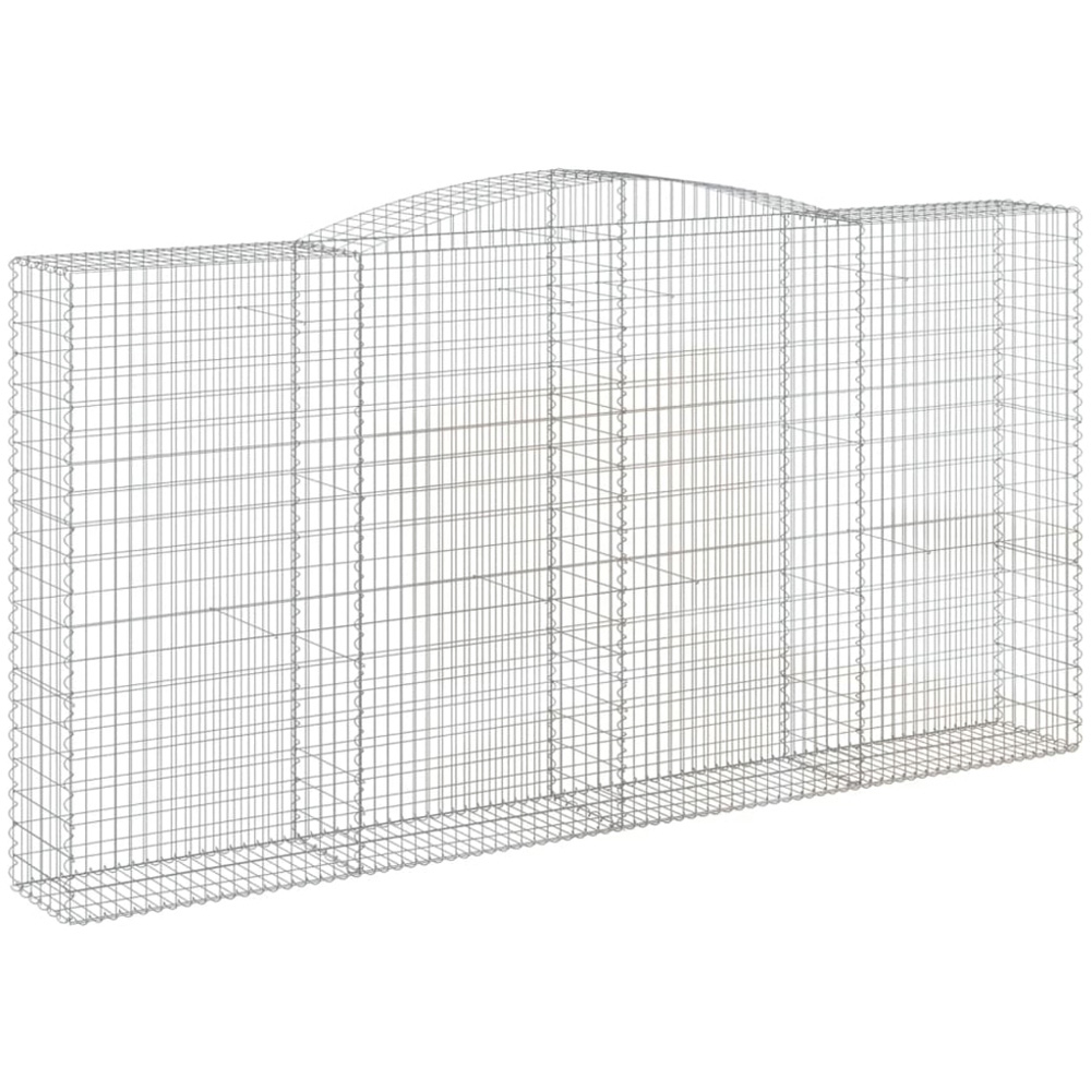 vidaXL Silver Galvanised Iron Arched Gabion Basket 400 x 50 x 200/220cm 8 Pack Image 1