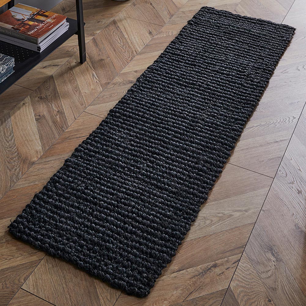 Esselle Home Whitefield Black Boucle Runner 45 x 150cm Image 2