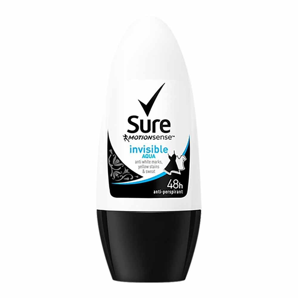 Sure Invisible Aqua Deodorant Roll On Case of 6 x 50ml Image 2