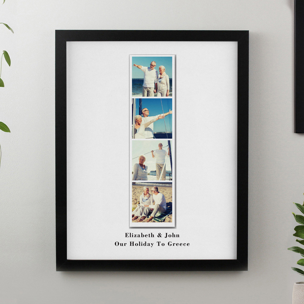 Personalised Memento Company Personalised Photo Upload Strip Black Poster Frame 12 x 15 inch Image 2