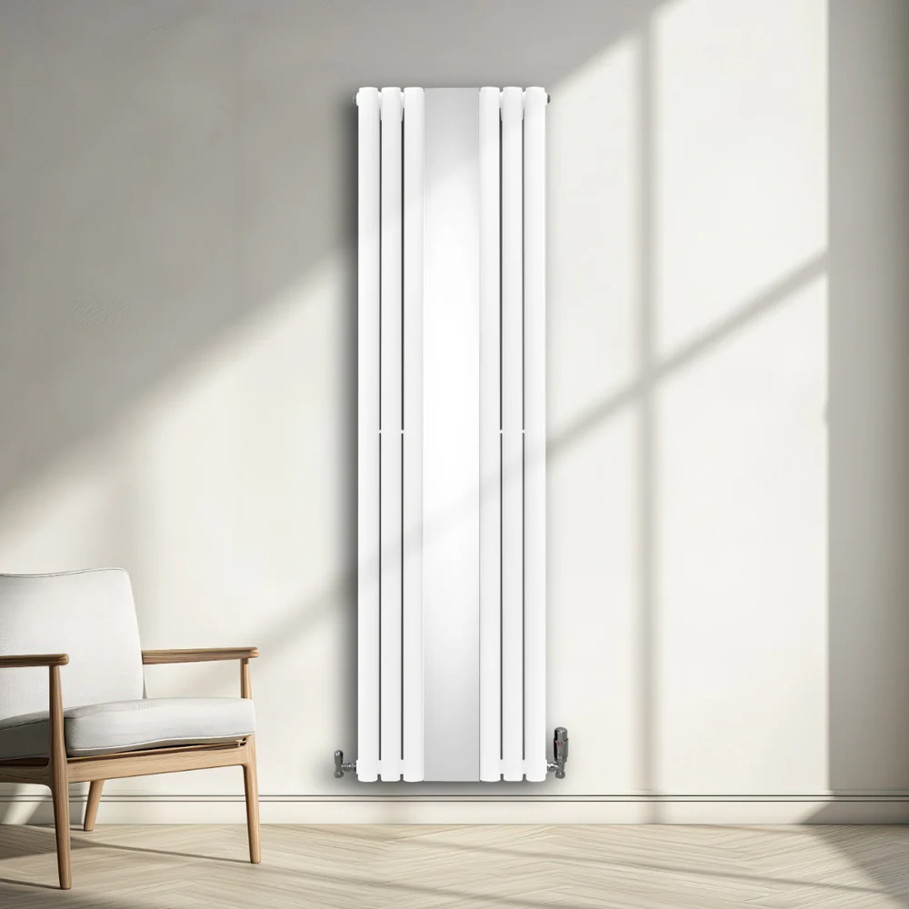 Monster Shop 5009 BTU White Oval Mirror Radiator and Valves 1800 x 500mm Image 2