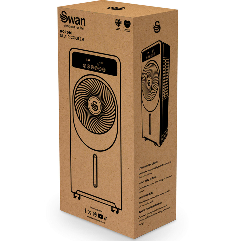 Swan Nordic 2-in-1 Slate Grey Honeycomb Filter Air Cooler 5L Image 2