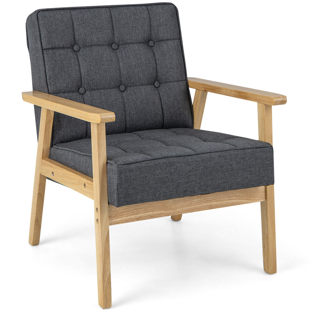 Costway Grey Modern Accent Chair Image 2