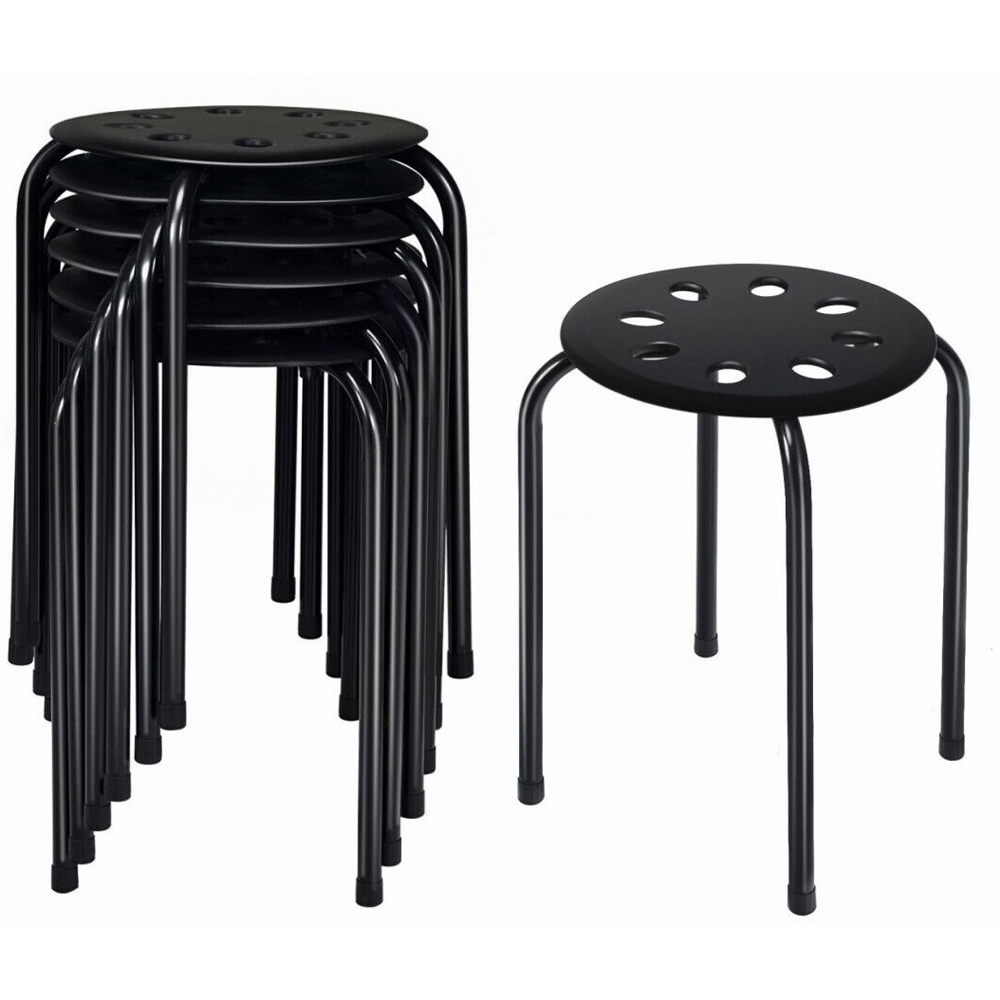 Costway Set of 6 Black Stackable Dining Chairs Image 2