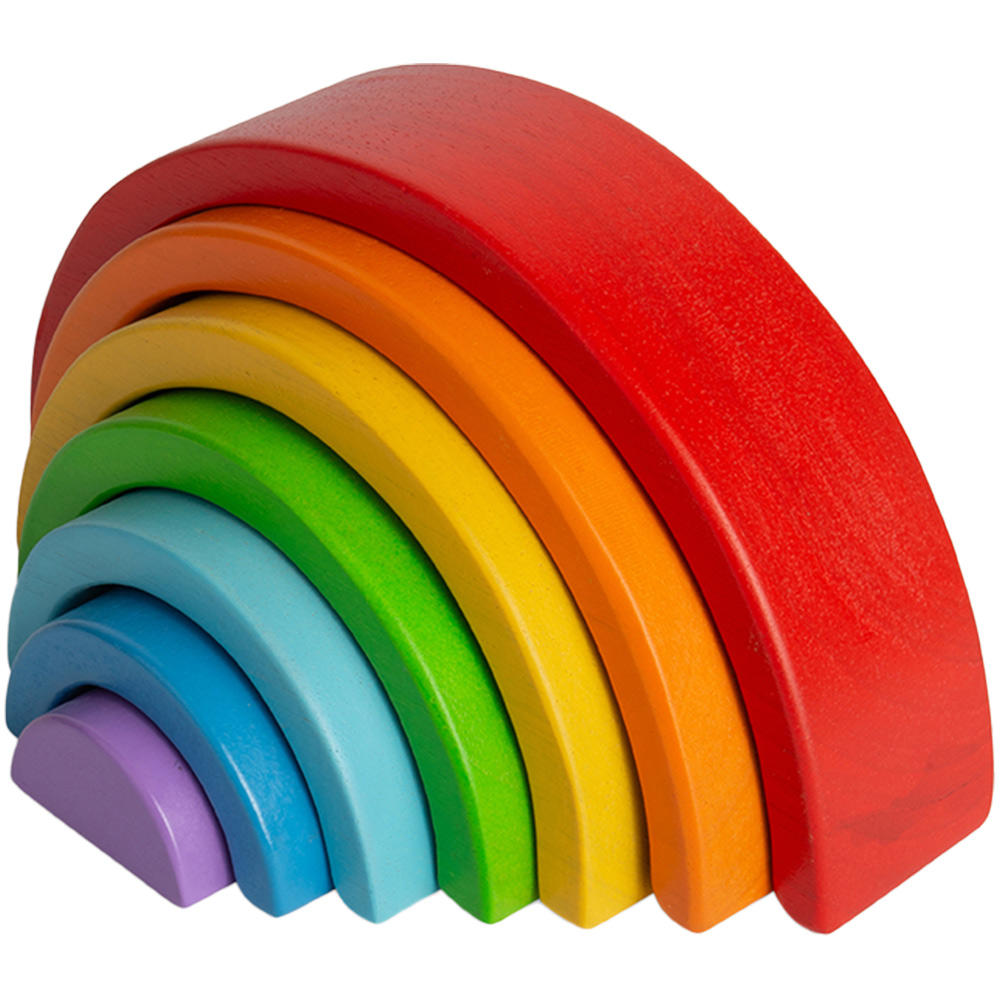 Bigjigs Toys Wooden Stacking Rainbow Toy Multicolour Small Image 5
