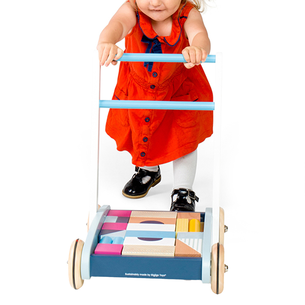 Bigjigs Toys 25 Piece Wooden Baby Walker Multicolour Image 6