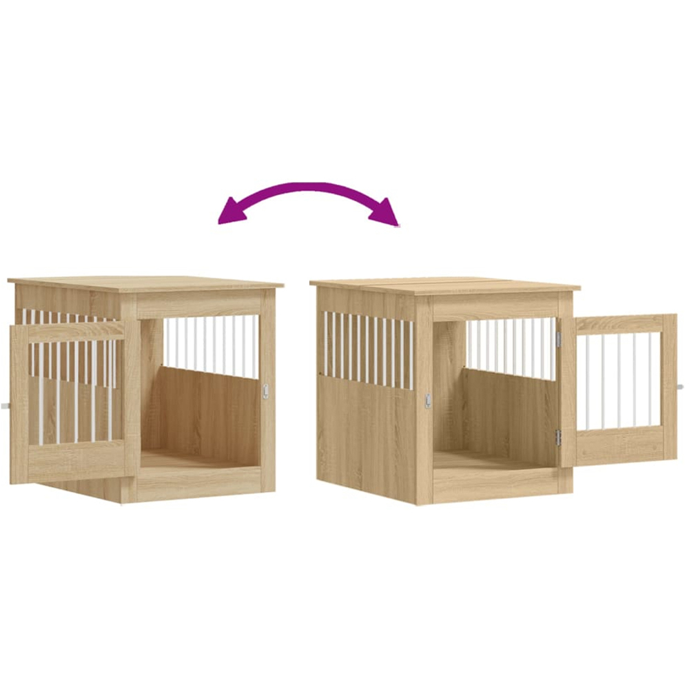 vidaXL Sonoma Oak Engineered Wood Dog Crate Furniture 71 x 64.5 x 80cm Image 9