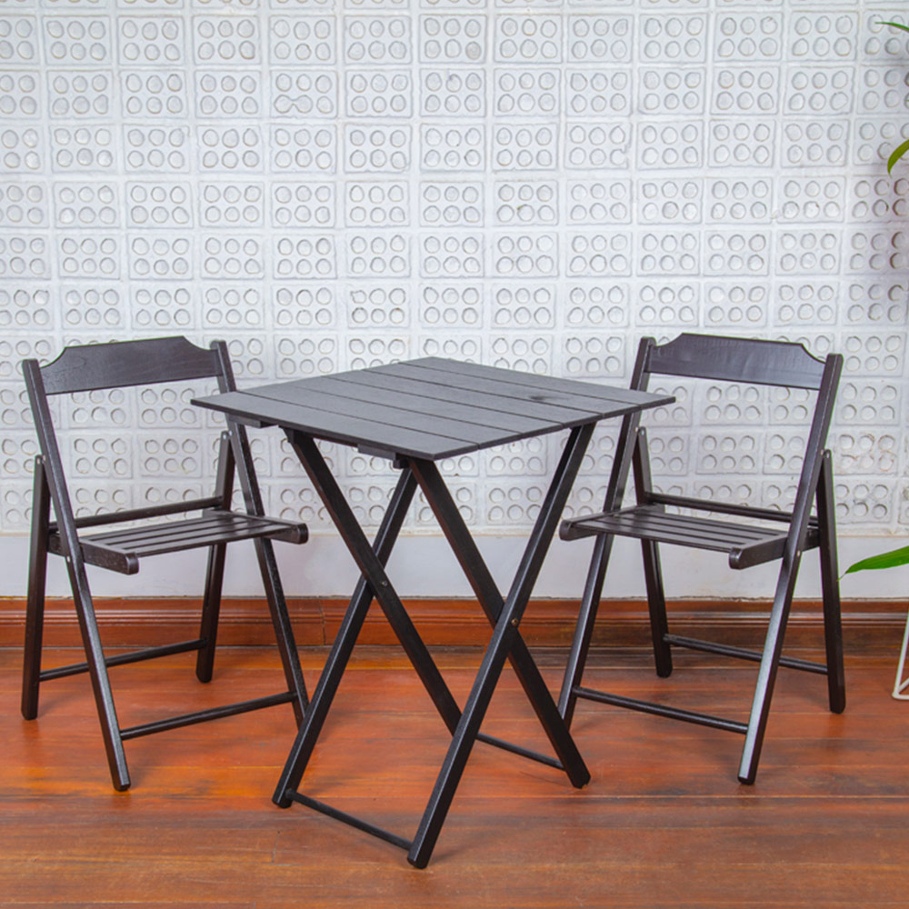 Tramontina 2 Seater Folding Bistro Set Dark Brown Image 5