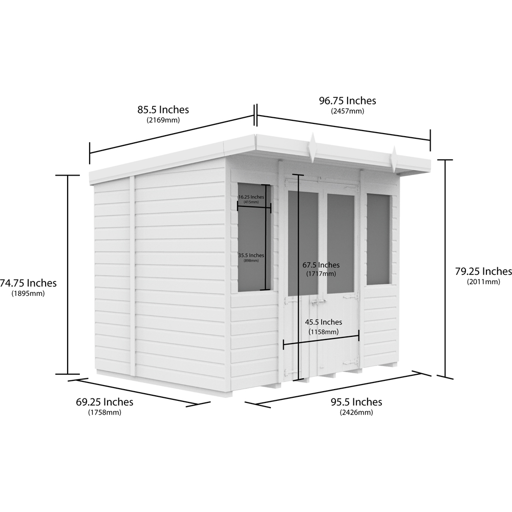 DIY Sheds 8 x 6ft Tongue and Groove Timber Pent Summerhouse Image 8