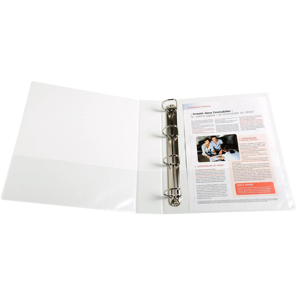Exacompta Kreacover White PP 4D Ring Binder with 3 Pockets 40mm 10 Pack Image 4