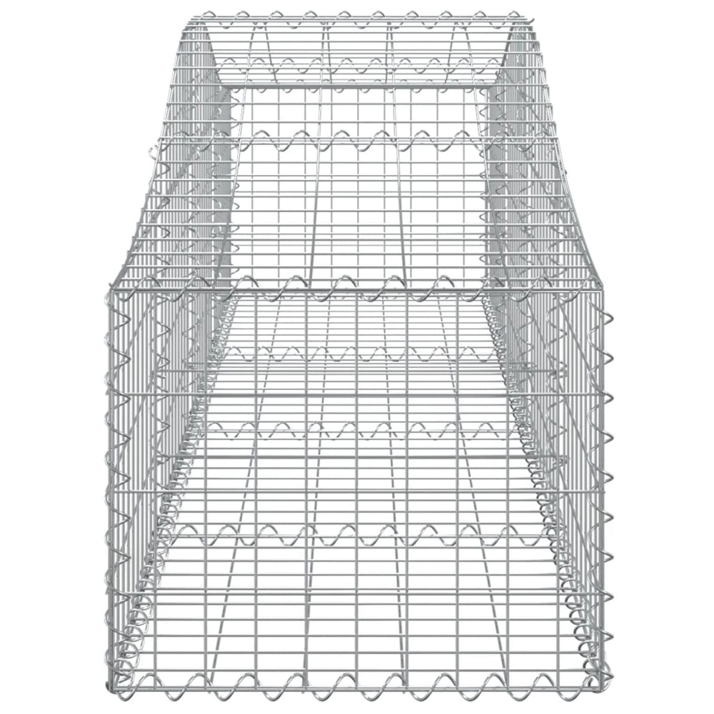 vidaXL Silver Galvanised Iron Arched Gabion Basket 200 x 50 x 40/60cm 3 Pack Image 3