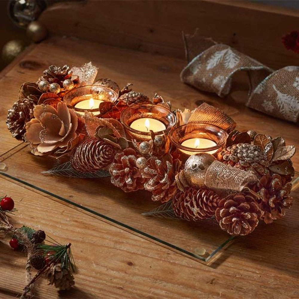 Marco Paul Gold Pinecone Candle Holder Image 2