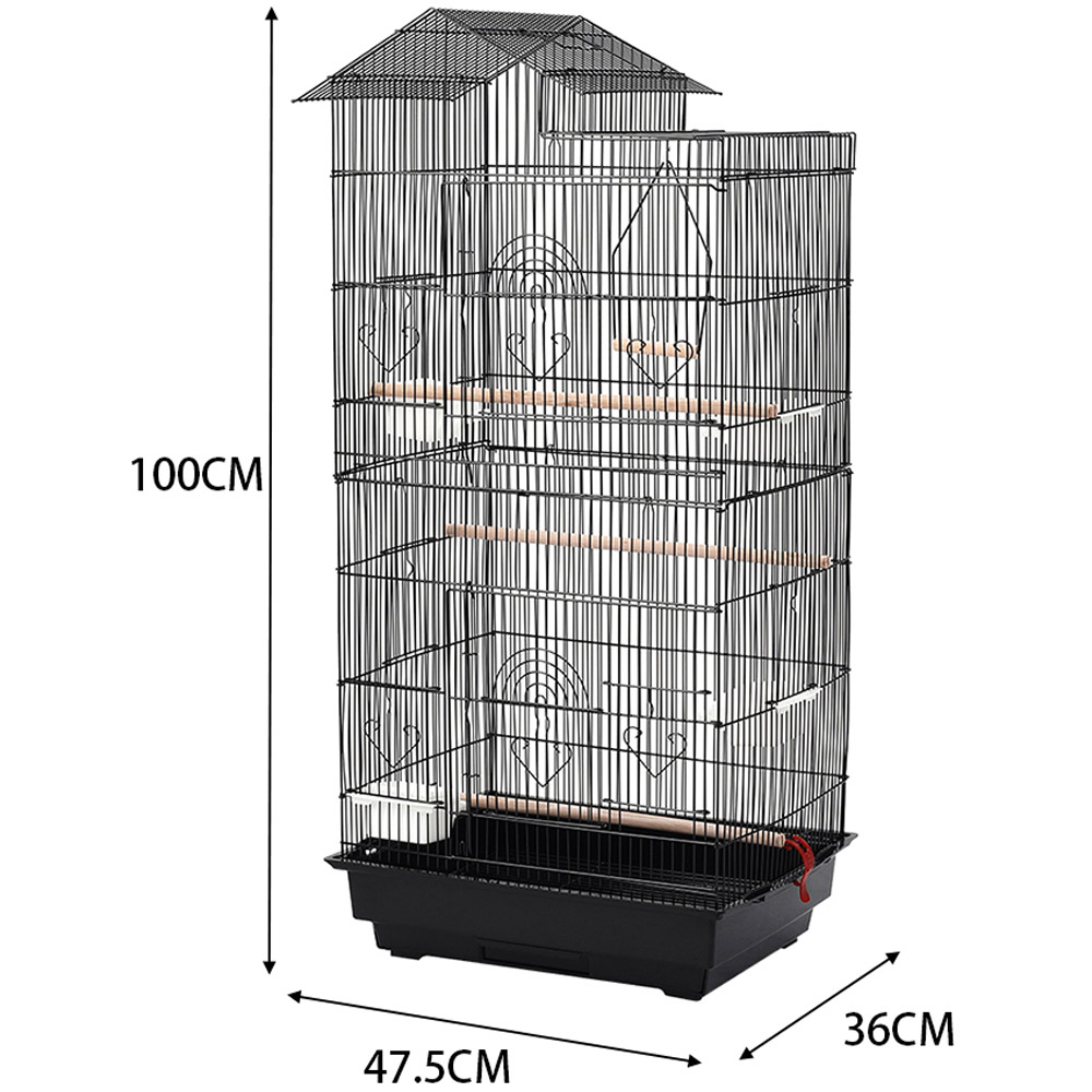 H&O Direct Spacious Bird Cage with Swing and Feeders Image 6