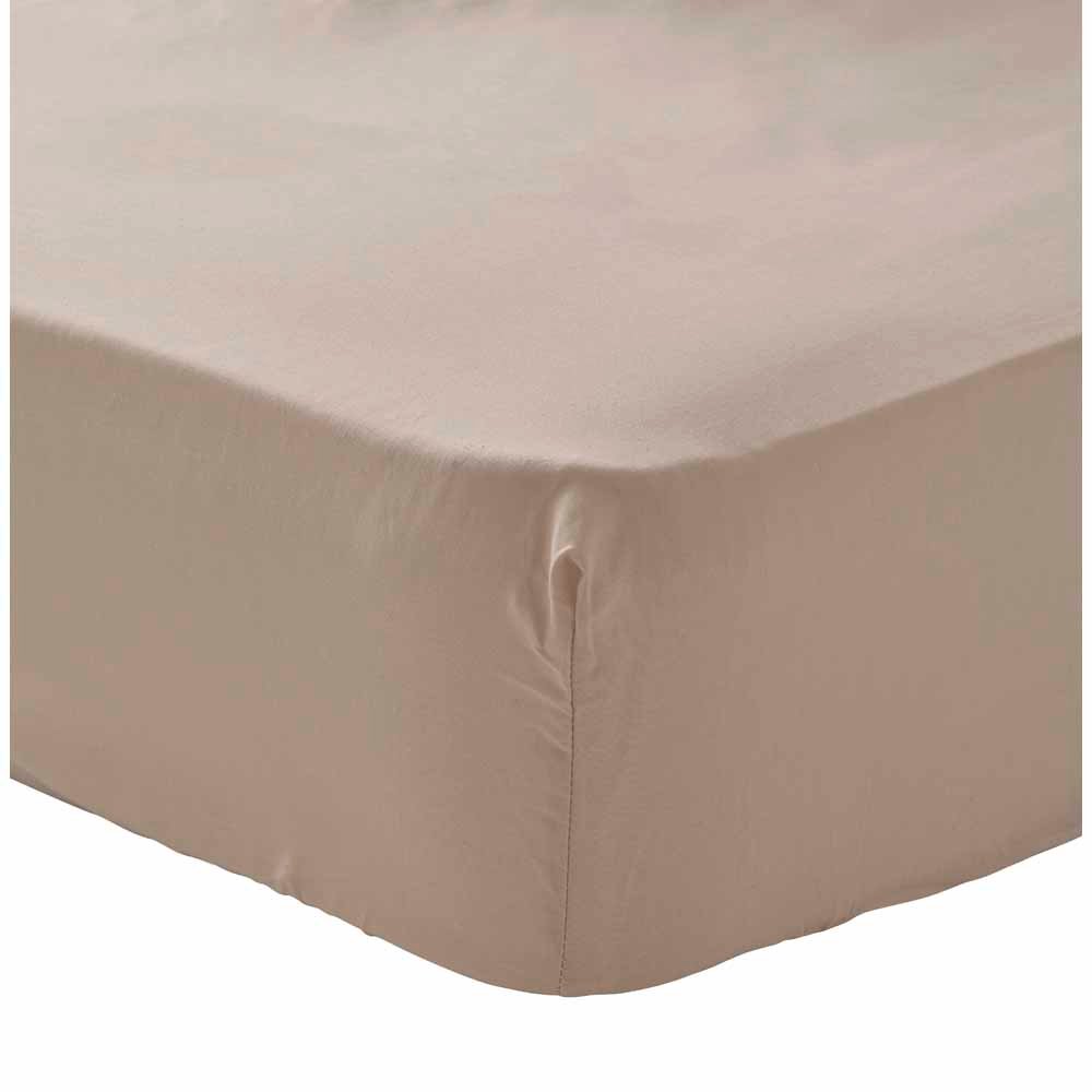 Wilko Easy Care Stone King Size Fitted Sheet Image 2