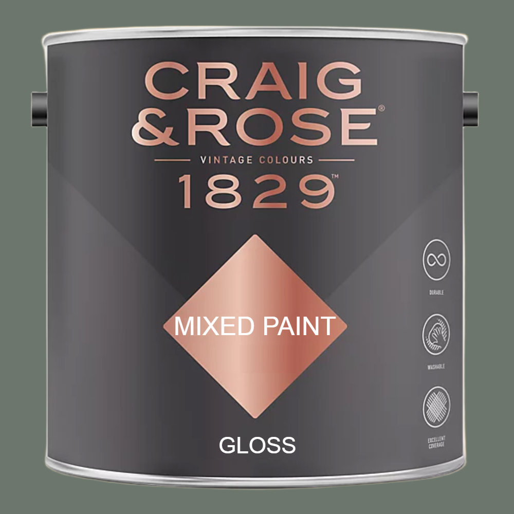 Craig & Rose 1829 Vintage Walls Wood and Metal Pullman Green Gloss Mixed Paint 2.5L Image 2