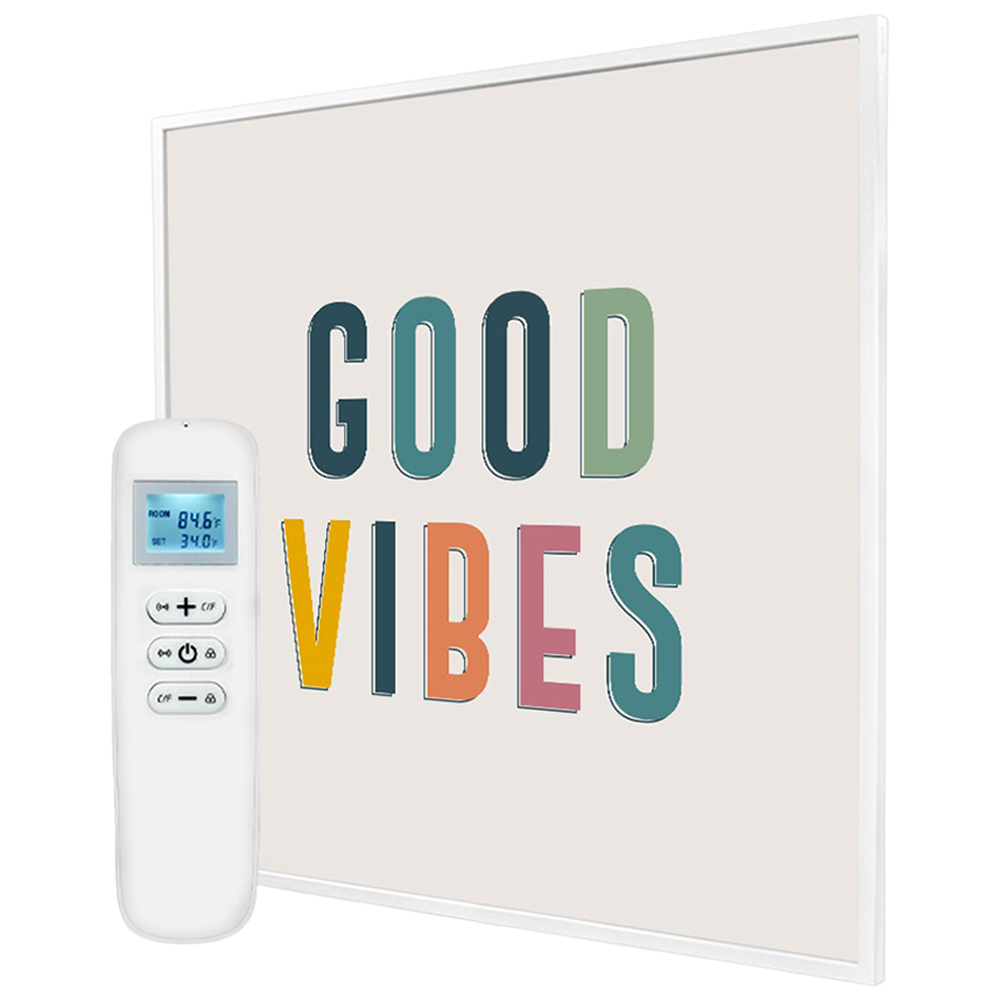Mirrorstone Nexus Good Vibes Quote Wi-Fi Infrared Heating Panel 350W 595 x 595mm  Image 1