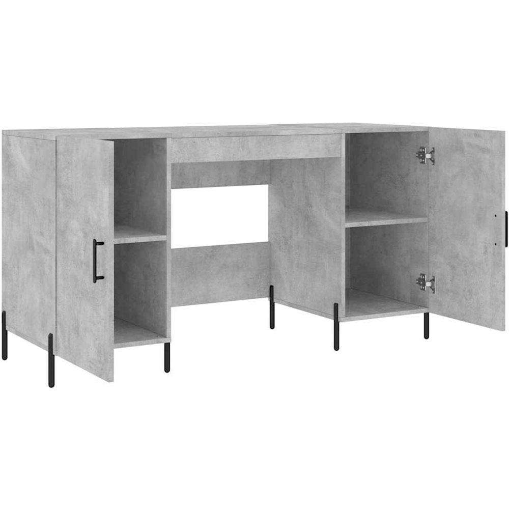 vidaXL 2 Door Computer Desk Concrete Grey Image 4