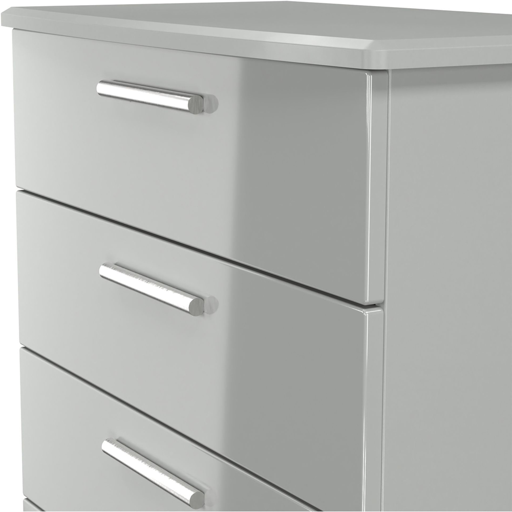 Crowndale Knightsbridge 5 Drawer Grey Gloss and Dusk Grey Chest of Drawers Ready Assembled Image 5