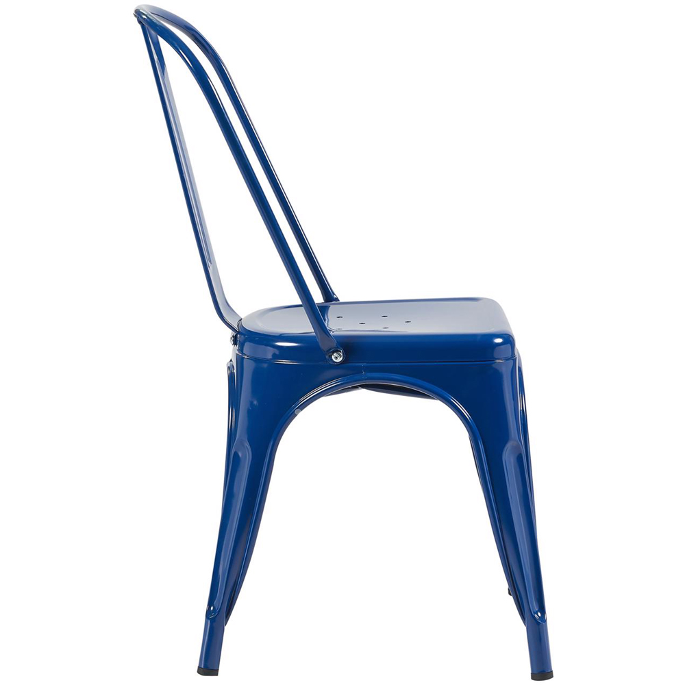 FWStyle Blue Gloss Metal Chair 4 Pack Image 3