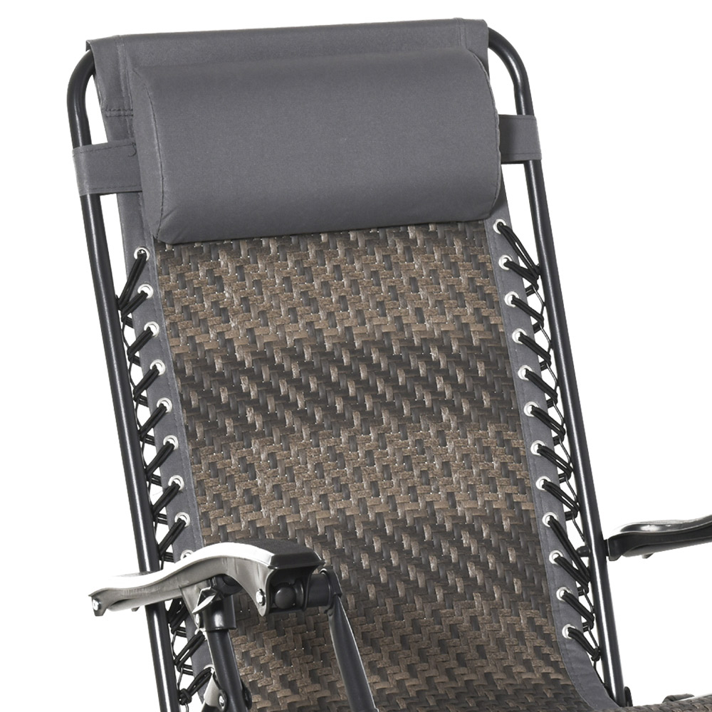Outsunny Grey Zero Gravity Lounger Chair Image 5