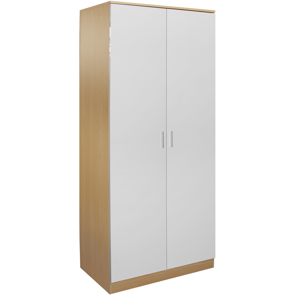 Brooklyn 2 Door White High Gloss Wardrobe Image 2