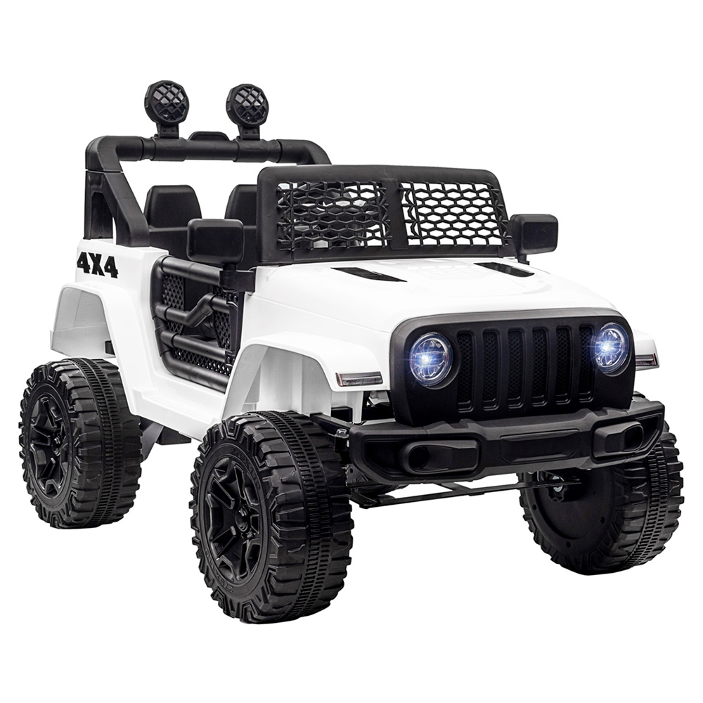 HOMCOM Kids Black Electric Off-Road Ride On Car Toy Truck 3-6 Years Image 1