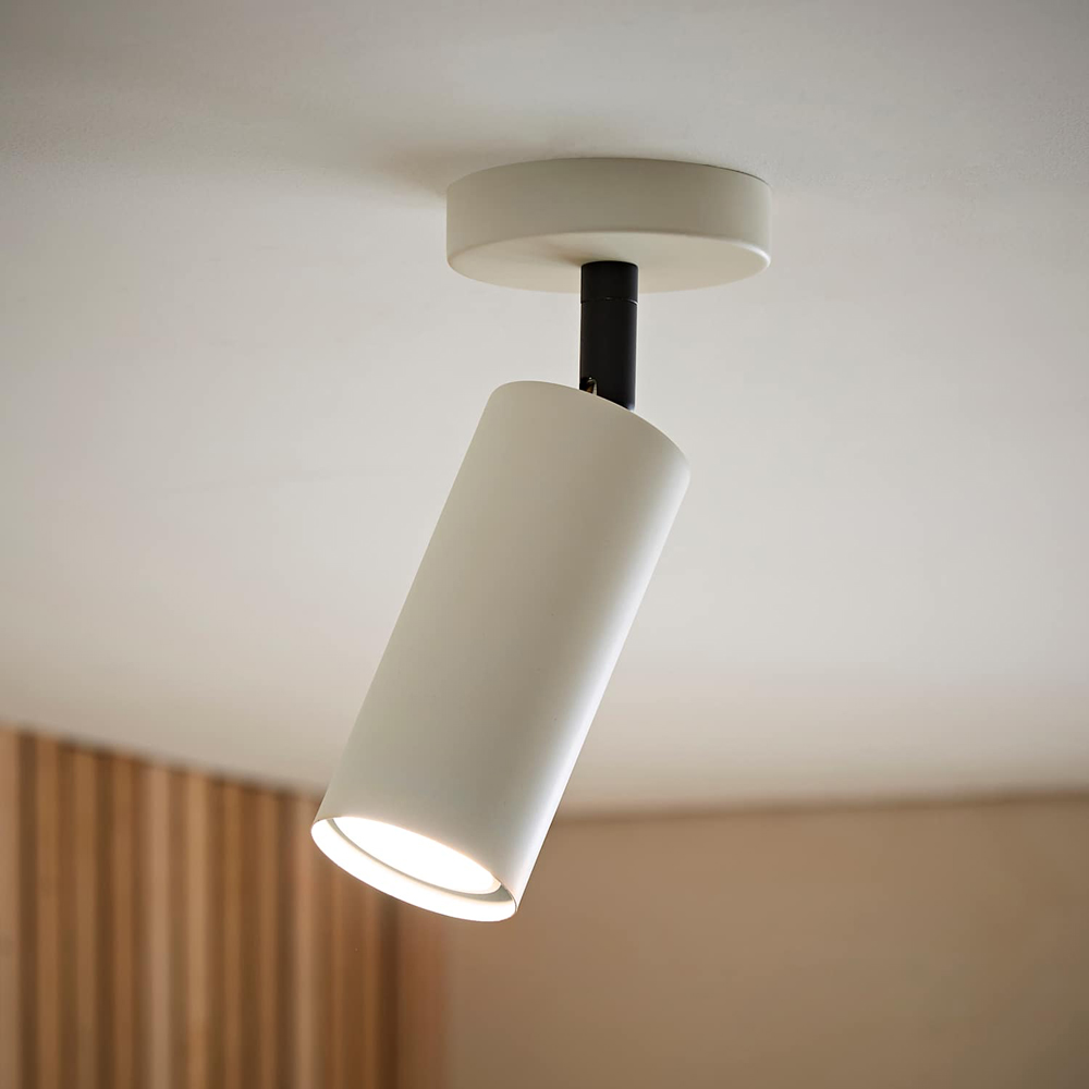 ValueLights Taylor Matte Beige Tube Adjustable Ceiling Spotlight with Bulb Image 6