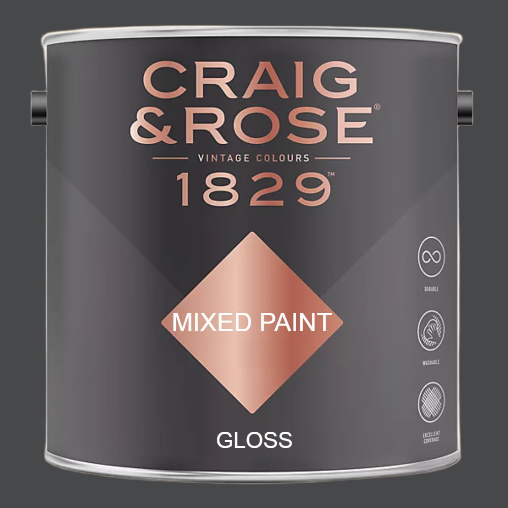 Craig & Rose 1829 Vintage Walls Wood and Metal Jet Black Gloss Mixed Paint 2.5L Image 2