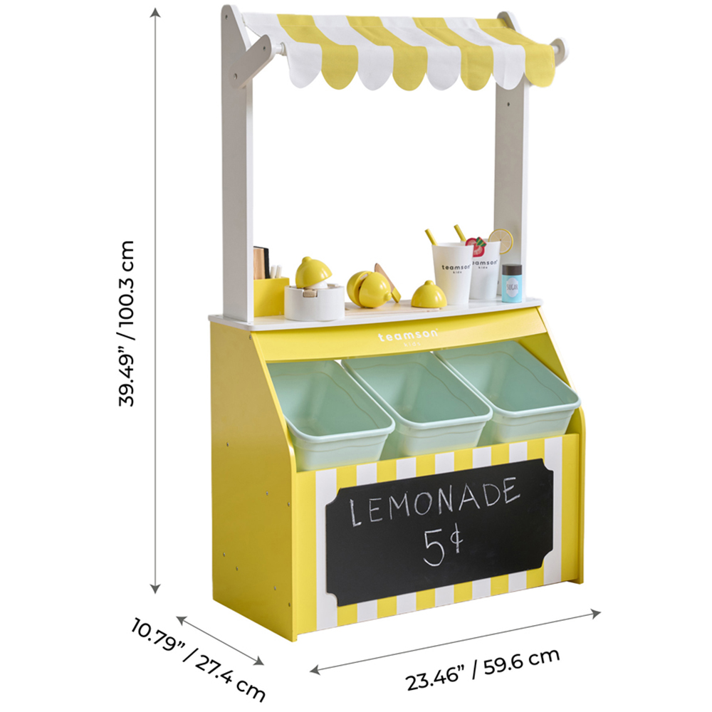 Teamson Kids Sunny Citrus Yellow Lemonade Stand Play Set Image 8