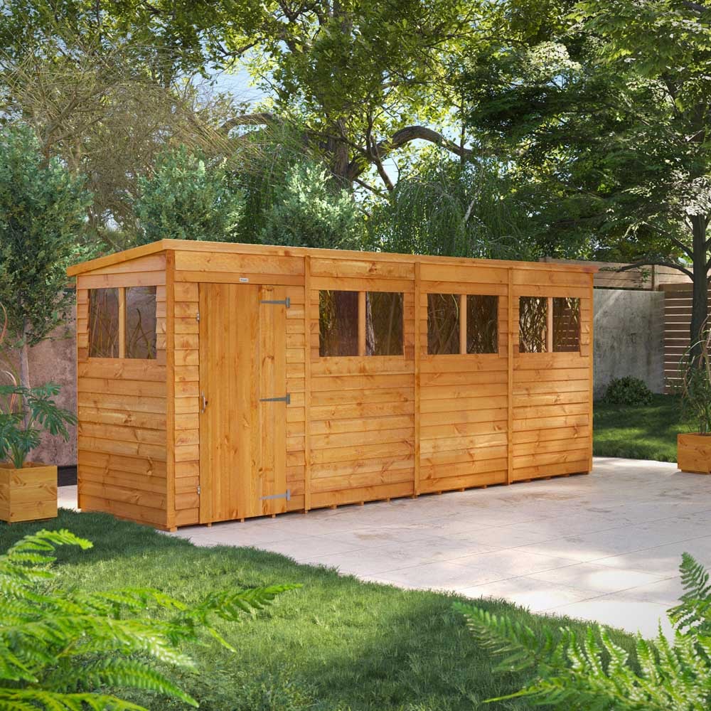 Power 16 x 4ft Overlap Pent Garden Shed Image 2