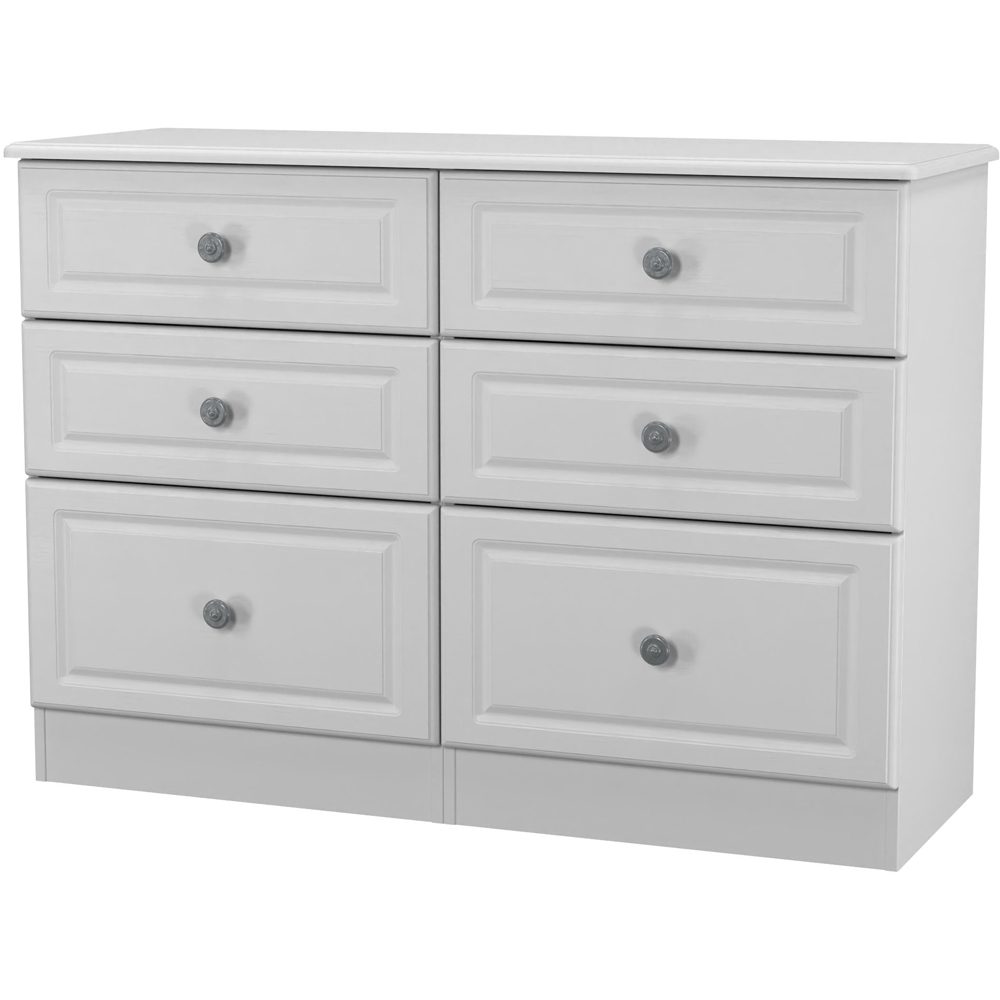 Crowndale Pembroke 6 Drawer Grey Ash Wide Chest of Drawers Ready Assembled Image 3
