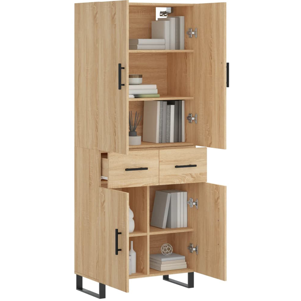 vidaXL 4 Door 2 Drawer Sonoma Oak Highboard Image 3