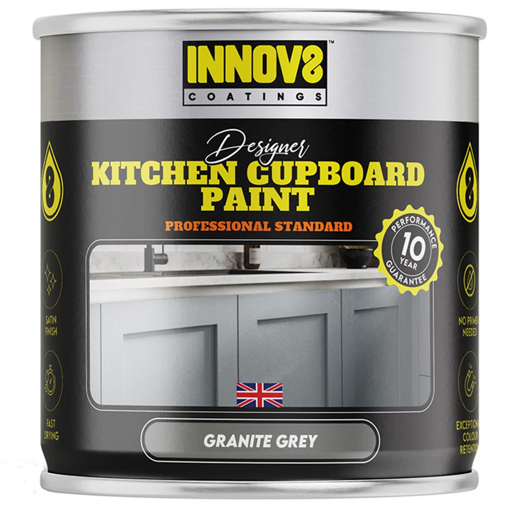 Innov8 Coatings Designer Kitchen Cupboard Granite Grey Satin Paint 750ml Image 2